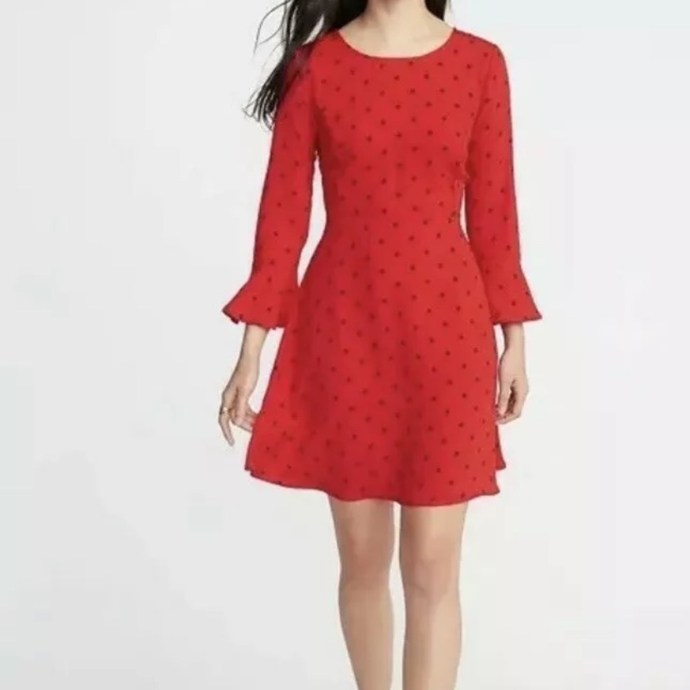 💃SLEEVE 3/4 DRESS WomenELASTIC Red